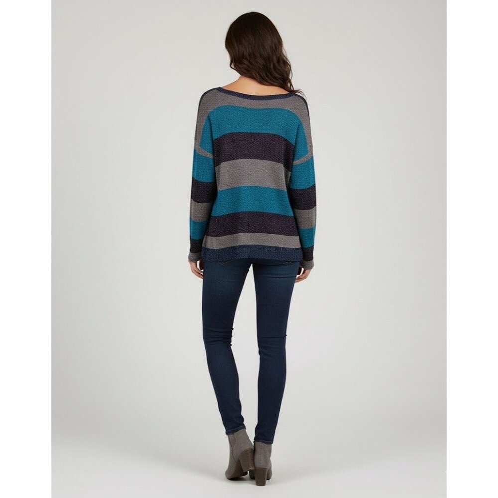 NWT Splendid Shimmery Striped Slouchy Lurex Sweater Knit | Glamoratti Sirencore - Picture 7 of 16